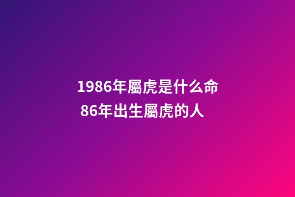 1986年屬虎是什么命 86年出生屬虎的人-第1張-觀點-玄機派